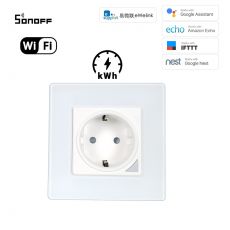 WiFi inteligentná zásuvka sklenená S16A (eWeLink - Diaľkovo ovládaná) + Meranie spotreby